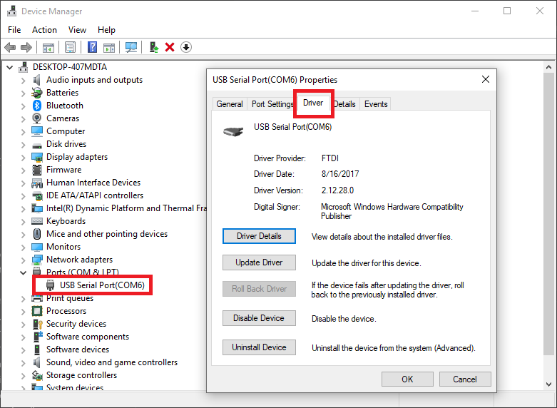 Ftdi Driver Incompatible ROBOTIS